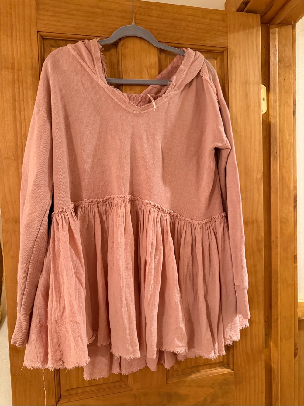 Free People Dusty Rose Peplum Hoodie